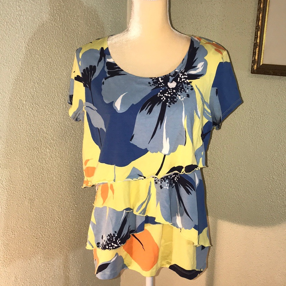 Skye’s The Limit Ruffle Print T-Shirt Size XL